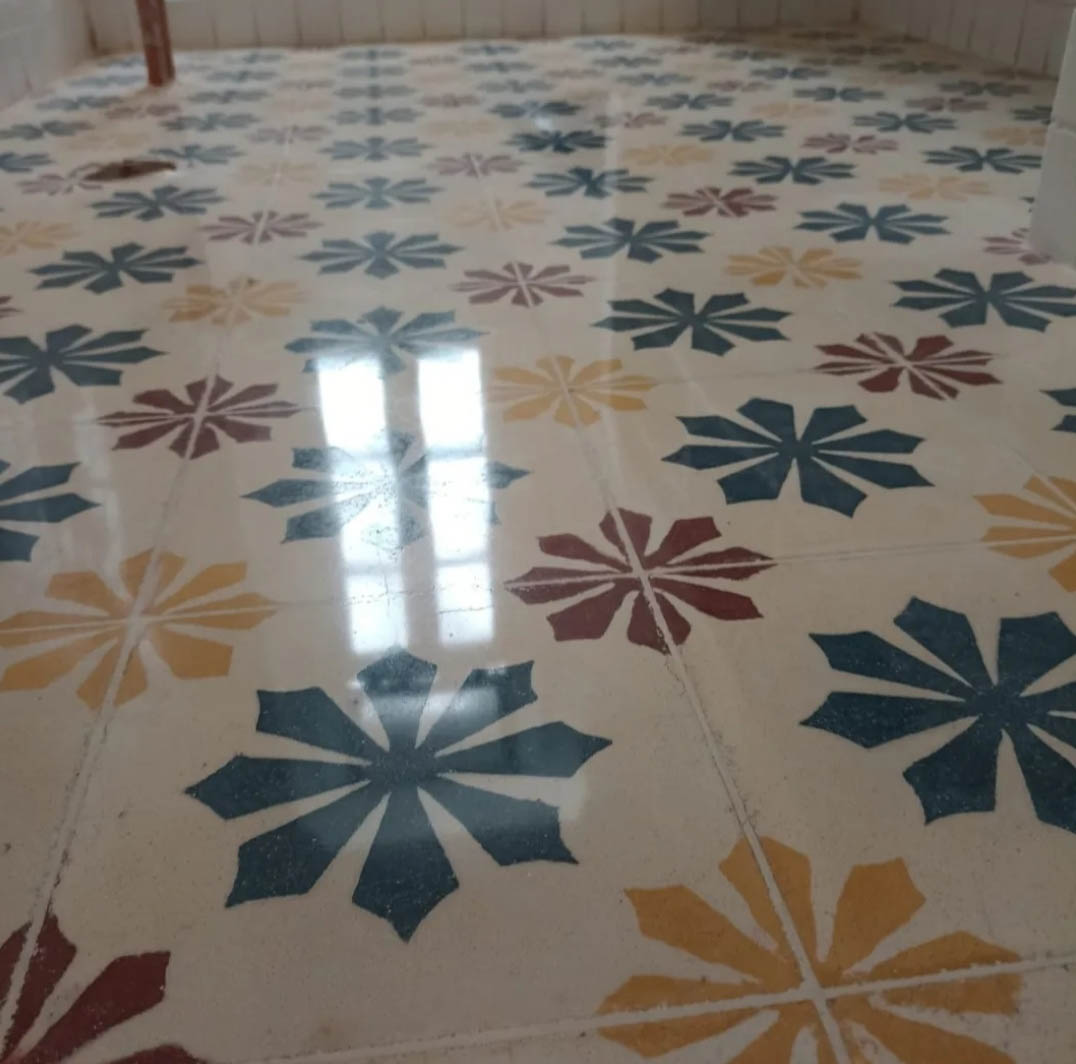 Piso calcáreo pulido — trabajo 2